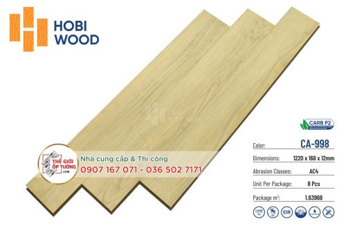 Sàn Gỗ CARB P2 Hobi Wood 12mm đạt tiêu chuẩn xanh 998