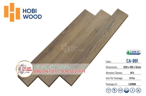 Sàn Gỗ CARB P2 Hobi Wood 12mm đạt tiêu chuẩn xanh 991