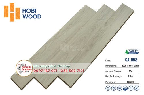 Sàn Gỗ CARB P2 Hobi Wood 12mm đạt tiêu chuẩn xanh 993