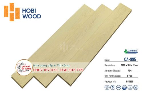 Sàn Gỗ CARB P2 Hobi Wood 12mm đạt tiêu chuẩn xanh 995