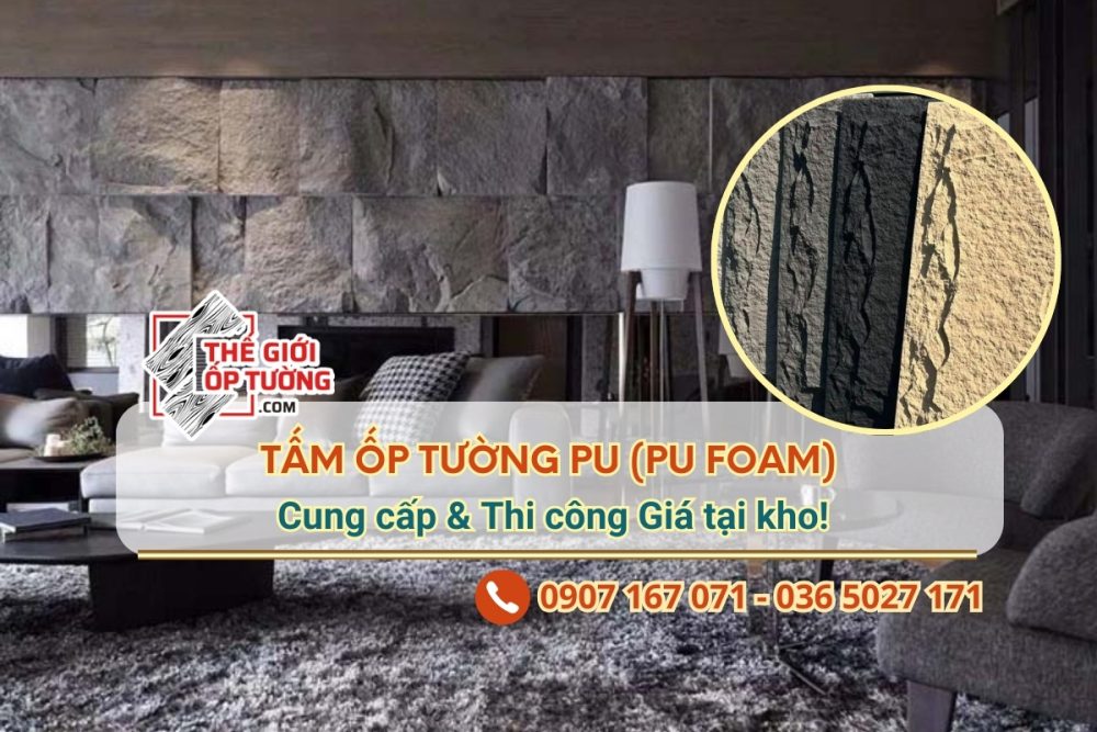 Tấm Ốp Tường PU (Foam) - Ốp 3D giả đá, gạch bông - Giá Kho!