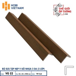 Sàn gỗ nhựa ngoài trời 2 da cao cấp HOBI - thanh nẹp V