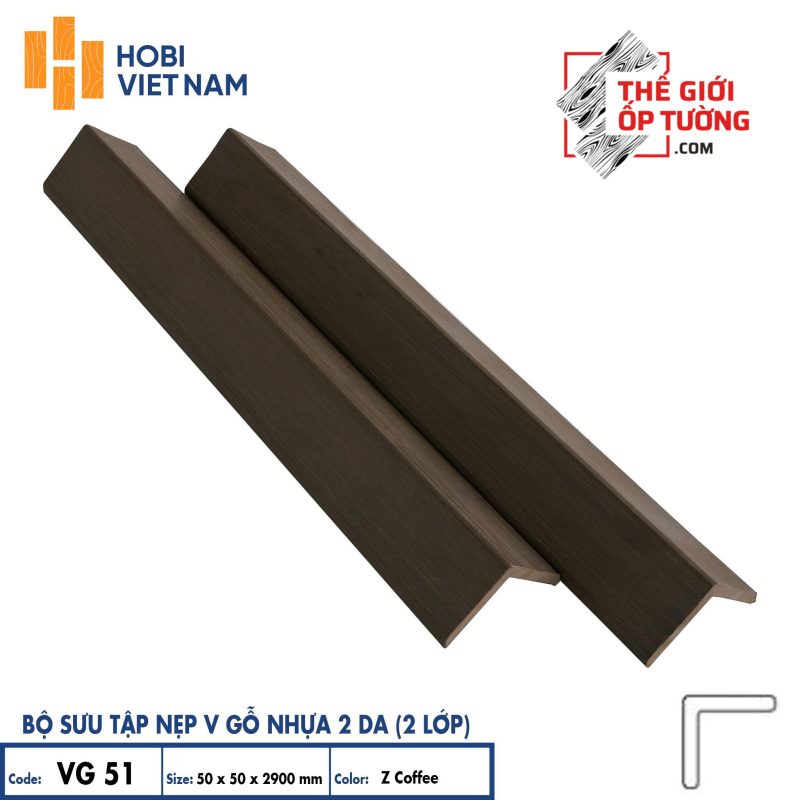 Sàn gỗ nhựa ngoài trời 2 da cao cấp HOBI - thanh nẹp V