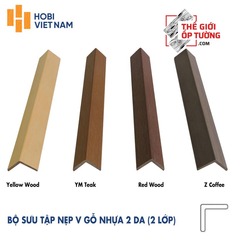 Sàn gỗ nhựa ngoài trời 2 da cao cấp HOBI - thanh nẹp V