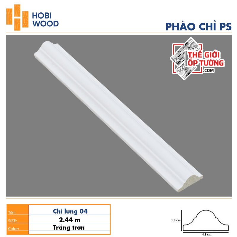 Phào chỉ PS trang trí tường trần HOBI Vietnam - trắng trơn