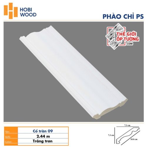 Phào chỉ PS trang trí tường trần HOBI Vietnam - trắng trơn