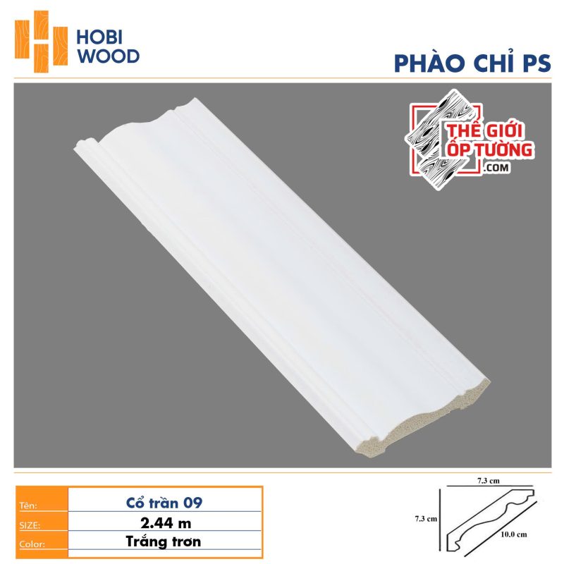 Phào chỉ PS trang trí tường trần HOBI Vietnam - trắng trơn