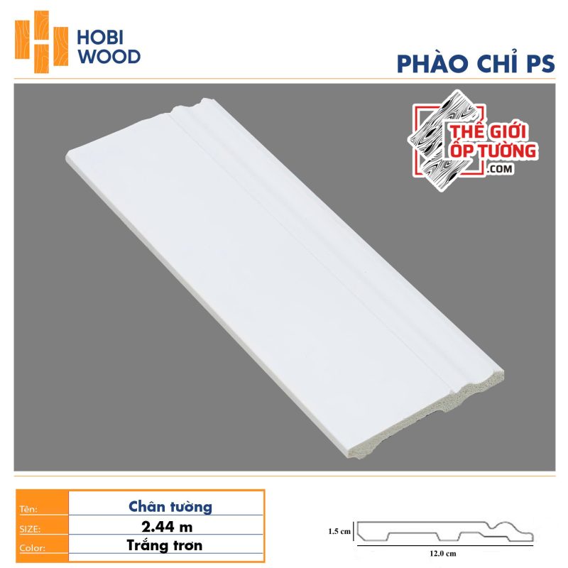 Phào chỉ PS trang trí tường trần HOBI Vietnam - trắng trơn