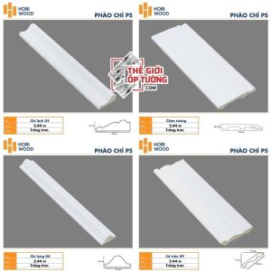 Phào chỉ PS trang trí tường trần HOBI Vietnam - trắng trơn