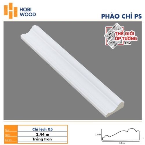 Phào chỉ PS trang trí tường trần HOBI Vietnam - trắng trơn