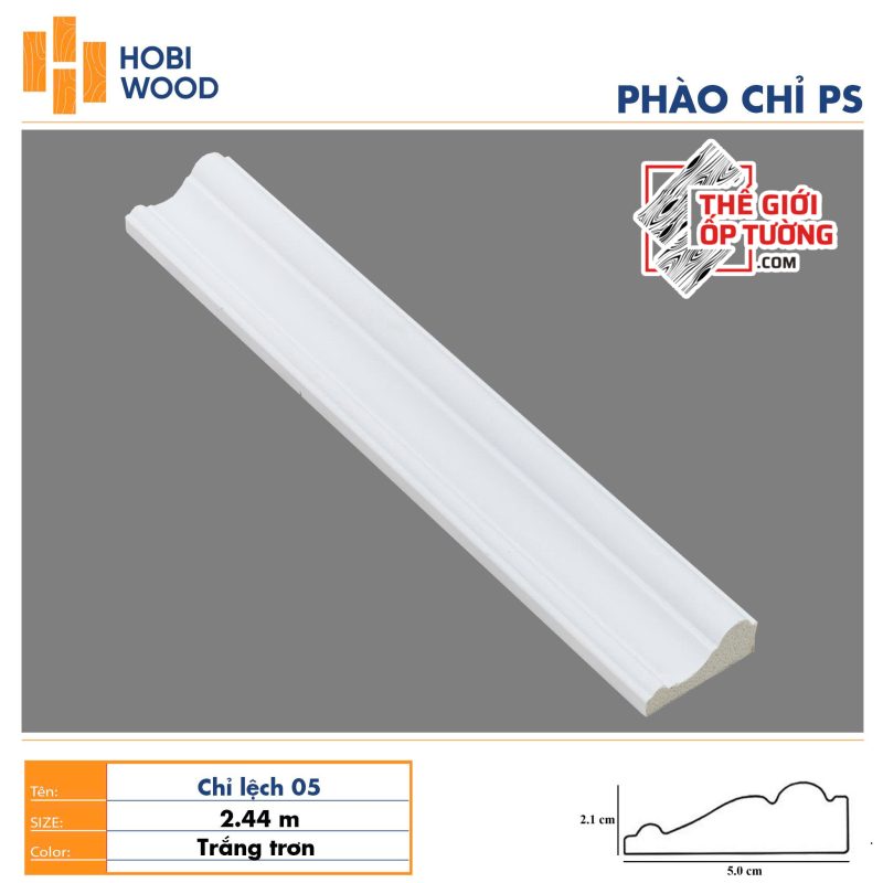 Phào chỉ PS trang trí tường trần HOBI Vietnam - trắng trơn