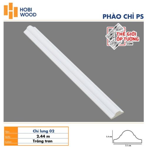 Phào chỉ PS trang trí tường trần HOBI Vietnam - trắng trơn