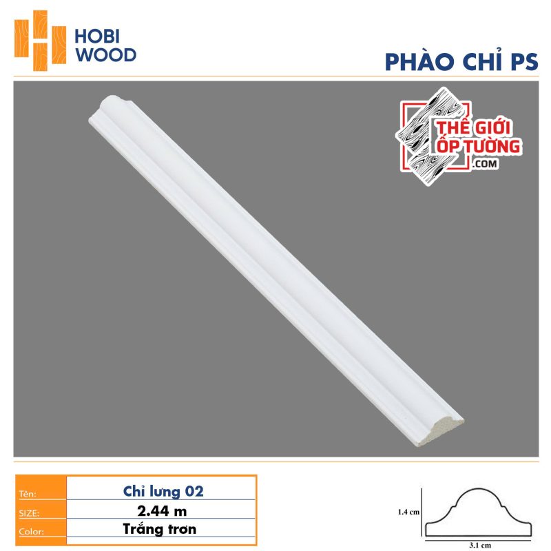 Phào chỉ PS trang trí tường trần HOBI Vietnam - trắng trơn