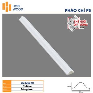Phào chỉ PS trang trí tường trần HOBI Vietnam - trắng trơn