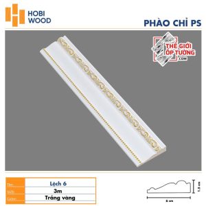 Phào chỉ PS trang trí tường trần HOBI Vietnam - trắng phối vàng