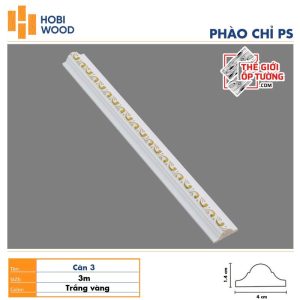 Phào chỉ PS trang trí tường trần HOBI Vietnam - trắng phối vàng