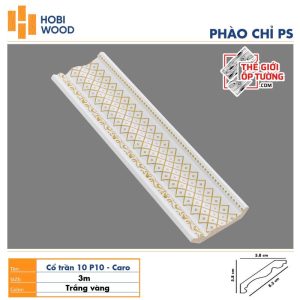 Phào chỉ PS trang trí tường trần HOBI Vietnam - trắng phối vàng