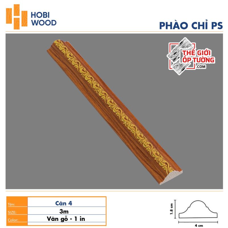 Phào chỉ PS trang trí tường trần HOBI Vietnam - vân gỗ phối vàng