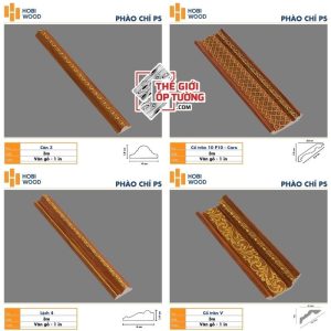 Phào chỉ PS trang trí tường trần HOBI Vietnam - vân gỗ phối vàng
