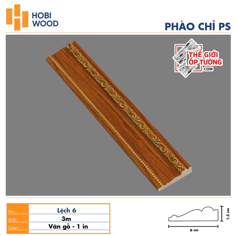 Phào chỉ PS trang trí tường trần HOBI Vietnam - vân gỗ phối vàng