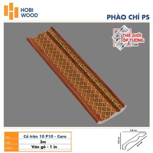 Phào chỉ PS trang trí tường trần HOBI Vietnam - vân gỗ phối vàng