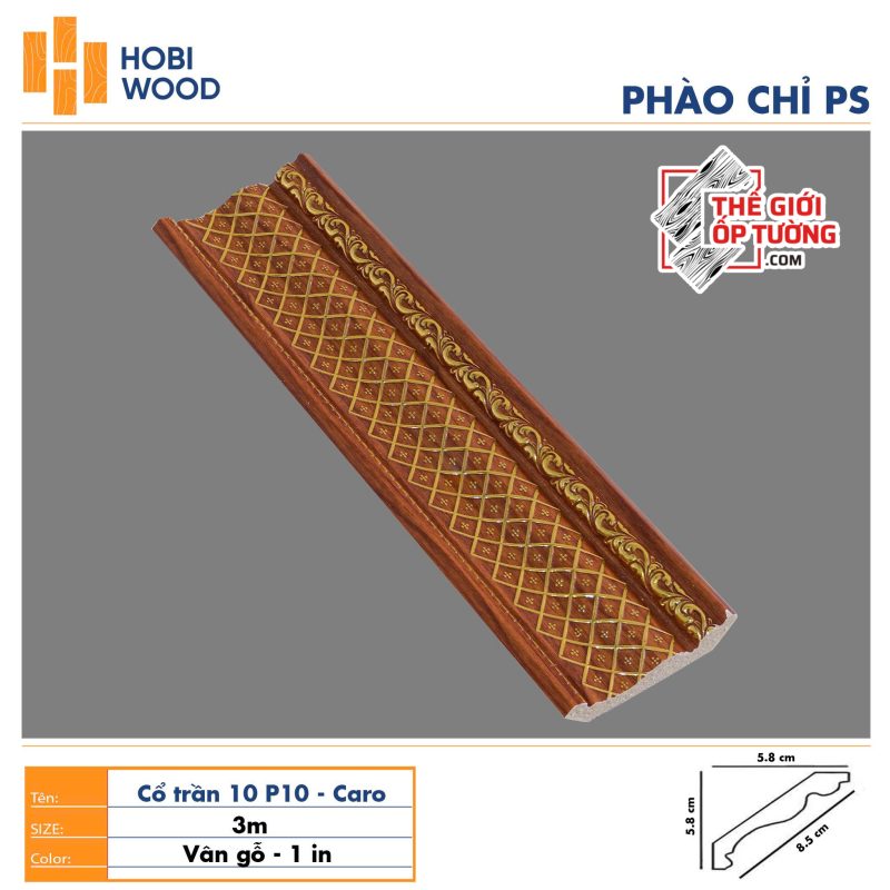 Phào chỉ PS trang trí tường trần HOBI Vietnam - vân gỗ phối vàng