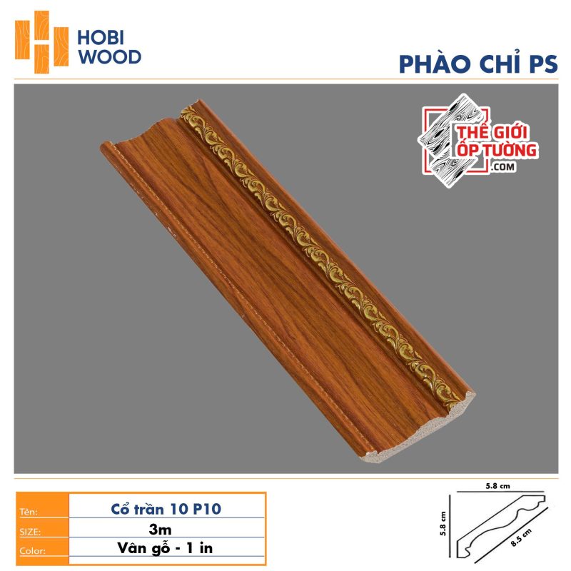 Phào chỉ PS trang trí tường trần HOBI Vietnam - vân gỗ phối vàng