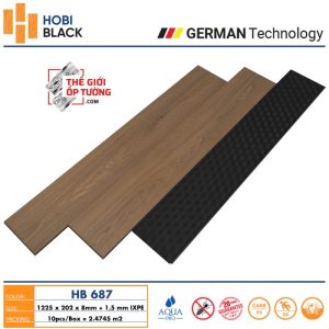 Sàn Gỗ Hobi Black Cốt Đen 687 - sàn gỗ công nghệ Đức