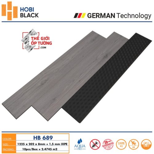 Sàn Gỗ Hobi Black Cốt Đen 689 - sàn gỗ công nghệ Đức