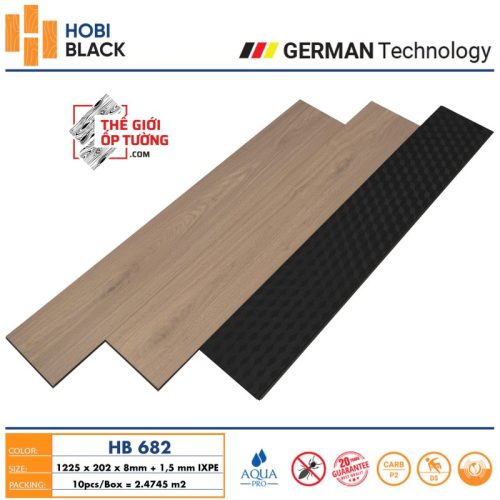 Sàn Gỗ Hobi Black Cốt Đen 682 - sàn gỗ công nghệ Đức
