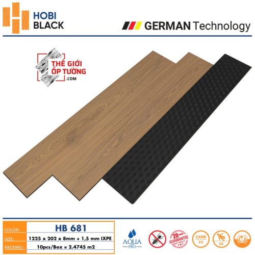 Sàn Gỗ Hobi Black Cốt Đen 681 - sàn gỗ công nghệ Đức