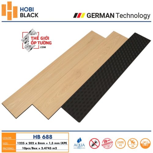 Sàn Gỗ Hobi Black Cốt Đen 688 - sàn gỗ công nghệ Đức