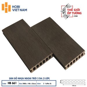 Sàn gỗ nhựa ngoài trời 2 da cao cấp HOBI - tấm lỗ tròn