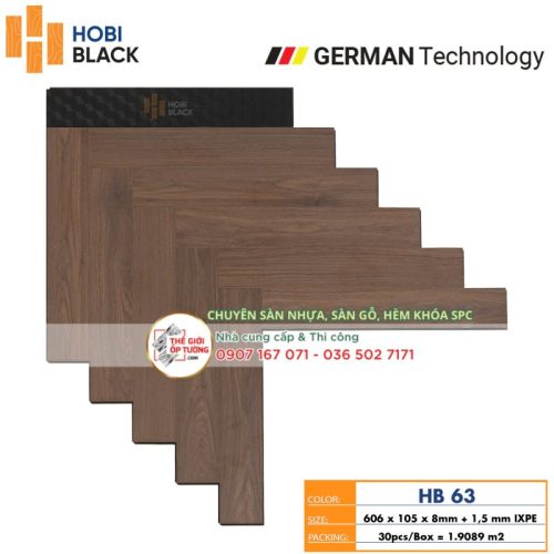 Sàn Gỗ Xương Cá Hobi Black Cốt Đen 63 - sàn gỗ công nghệ Đức