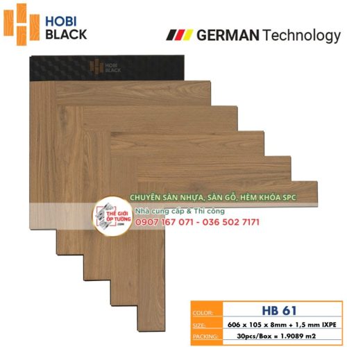 Sàn Gỗ Xương Cá Hobi Black Cốt Đen 61 - sàn gỗ công nghệ Đức
