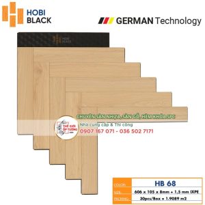 Sàn Gỗ Xương Cá Hobi Black Cốt Đen 68 - sàn gỗ công nghệ Đức