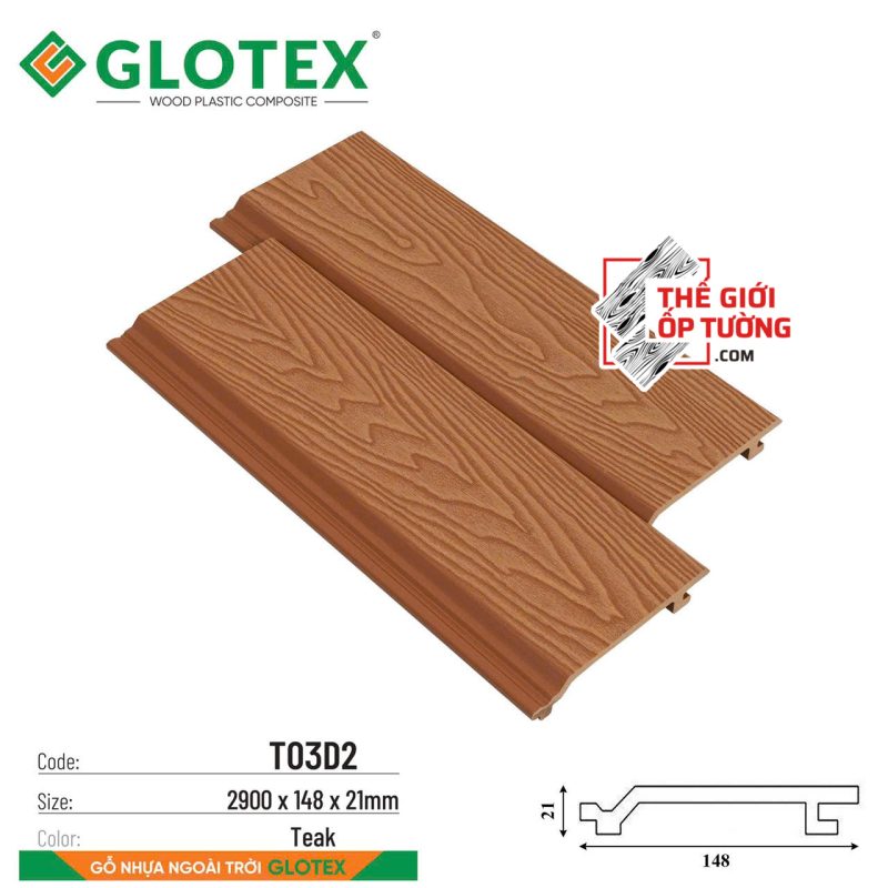 tam-op-go-nhua-ngoai-troi-glotex-to3d (2) Tấm Ốp Gỗ Nhựa Ngoài Trời Composite Glotex TD3D