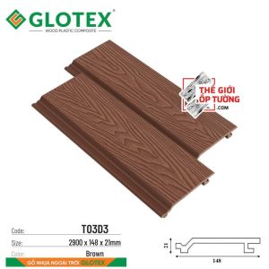 Tấm Ốp Gỗ Nhựa Ngoài Trời Composite Glotex TD3D