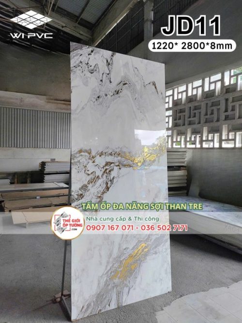 Tấm ốp tường than tre vân đá cẩm thạch JD11