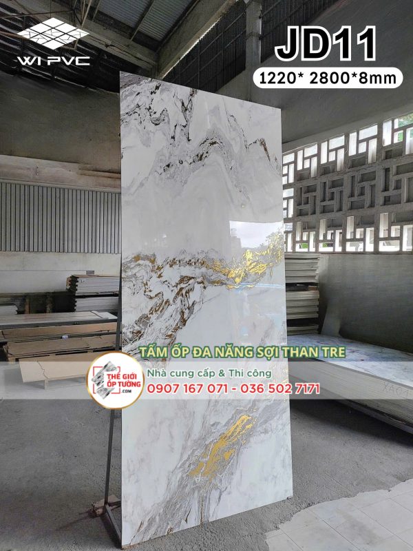 Tấm ốp tường than tre vân đá cẩm thạch JD11