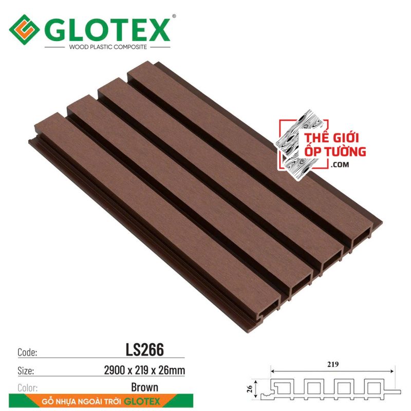 Tấm Ốp Gỗ Nhựa Ngoài Trời Composite Glotex - Thanh Lam Sóng