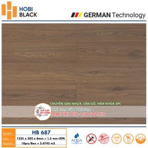 Sàn Gỗ Hobi Black Cốt Đen 687 - sàn gỗ công nghệ Đức