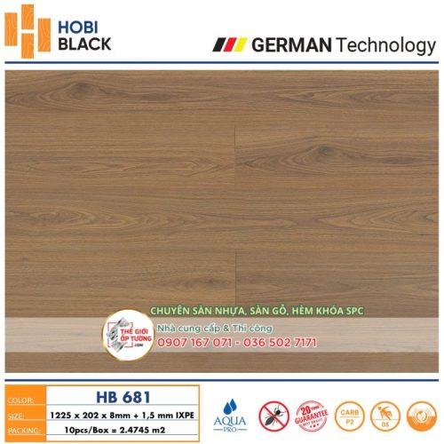 Sàn Gỗ Hobi Black Cốt Đen 681 - sàn gỗ công nghệ Đức