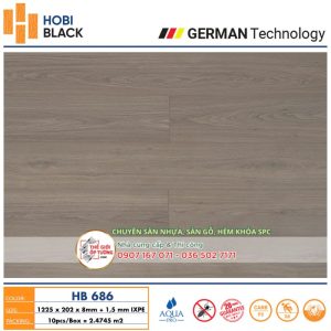 Sàn Gỗ Hobi Black Cốt Đen 686 - sàn gỗ công nghệ Đức