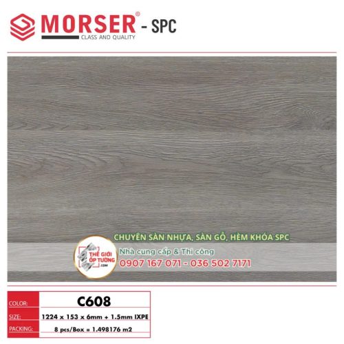 Sàn Gỗ Nhựa Hèm Khóa SPC Morser cao cấp C608