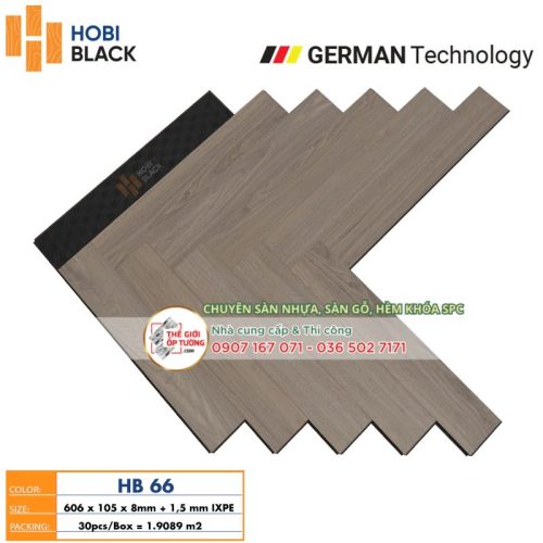 Sàn Gỗ Xương Cá Hobi Black Cốt Đen 66 - sàn gỗ công nghệ Đức