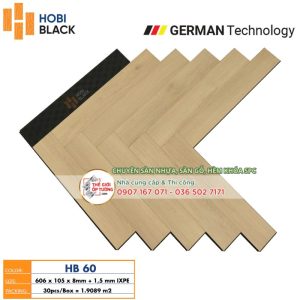 Sàn Gỗ Xương Cá Hobi Black Cốt Đen 60 - sàn gỗ công nghệ Đức
