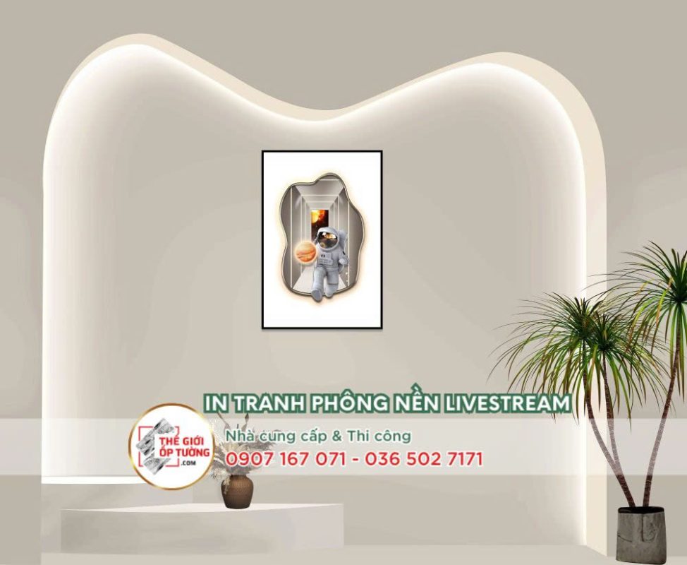 Tranh vải mực UV giá rẻ cho phòng live - in phông nền livestream
