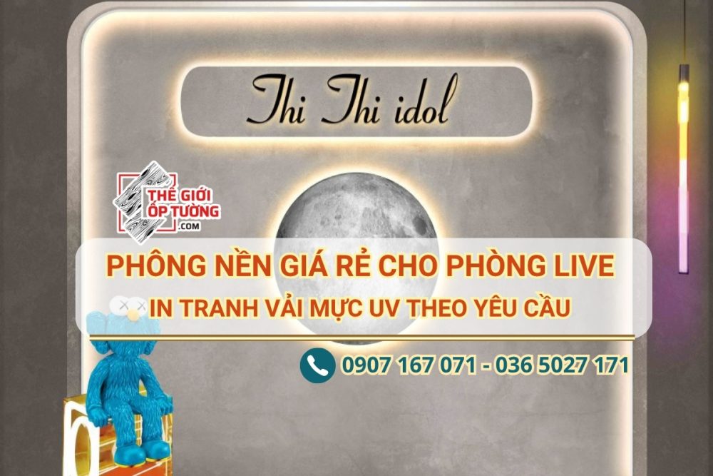 Tranh vải mực UV giá rẻ cho phòng live - in phông nền livestream