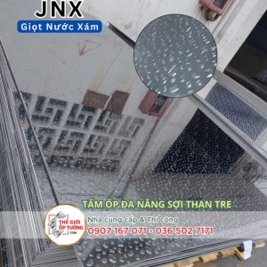 Tấm ốp tường than tre giọt nước xám JNX